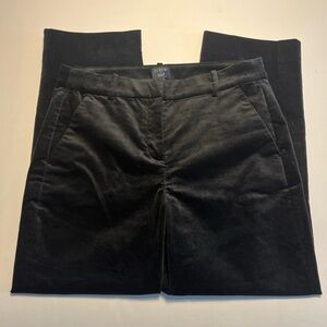 2/$20 J Crew Kallie Pants Women Black Velvet Flat Front Straight Leg Pant Preppy